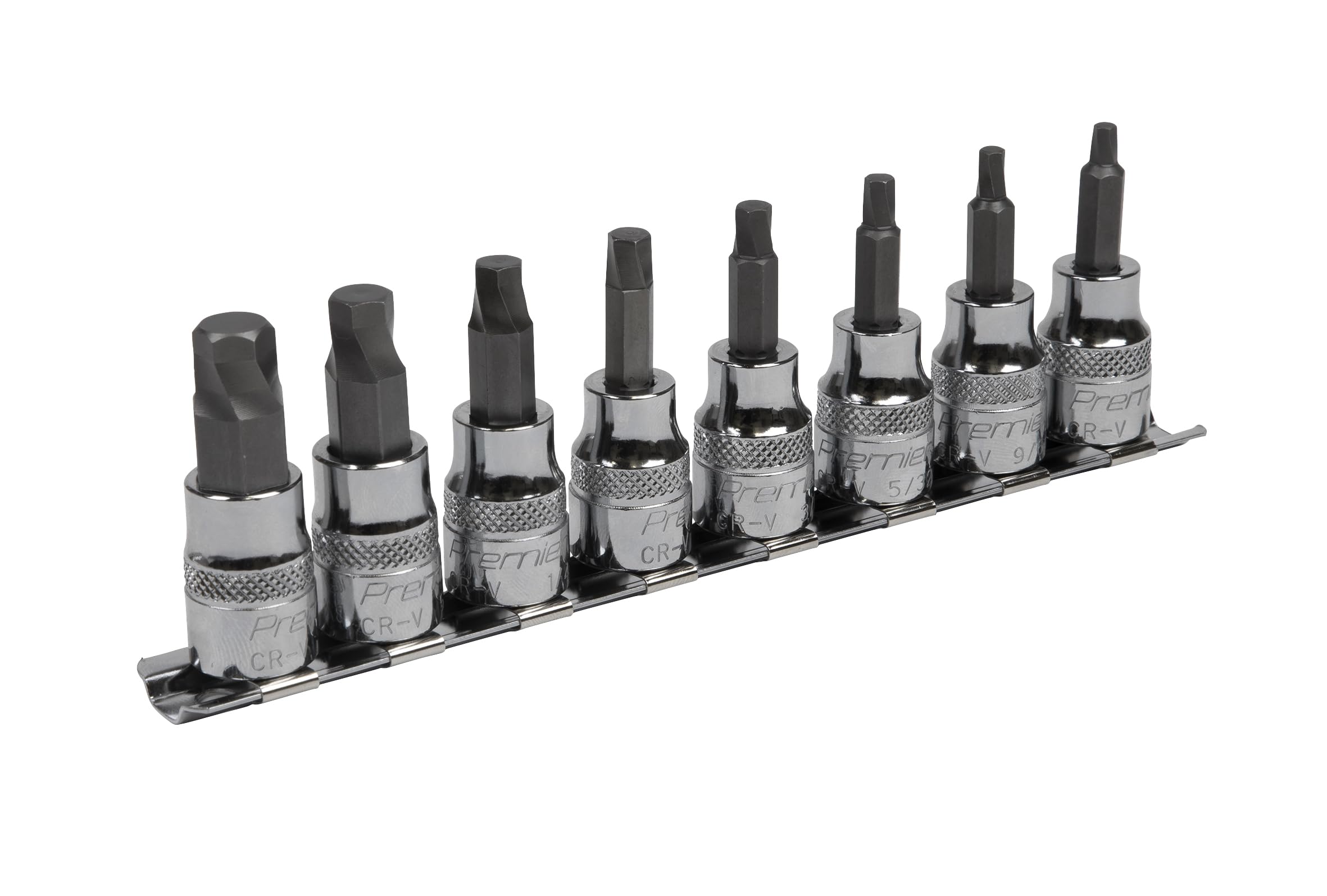Sealey AK65603 8pc 3/8"Sq Drive Lock-On™ Hex Socket Bit Set - Imperial