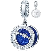 Zodiac Sign Charms for Charm Bracelets - 925 Sterling Silver Necklace Pendants, 12 Constellation/Horoscope Star Dangle - Dangling Birthstone Beads, Birthday Gifts for Women/Men.