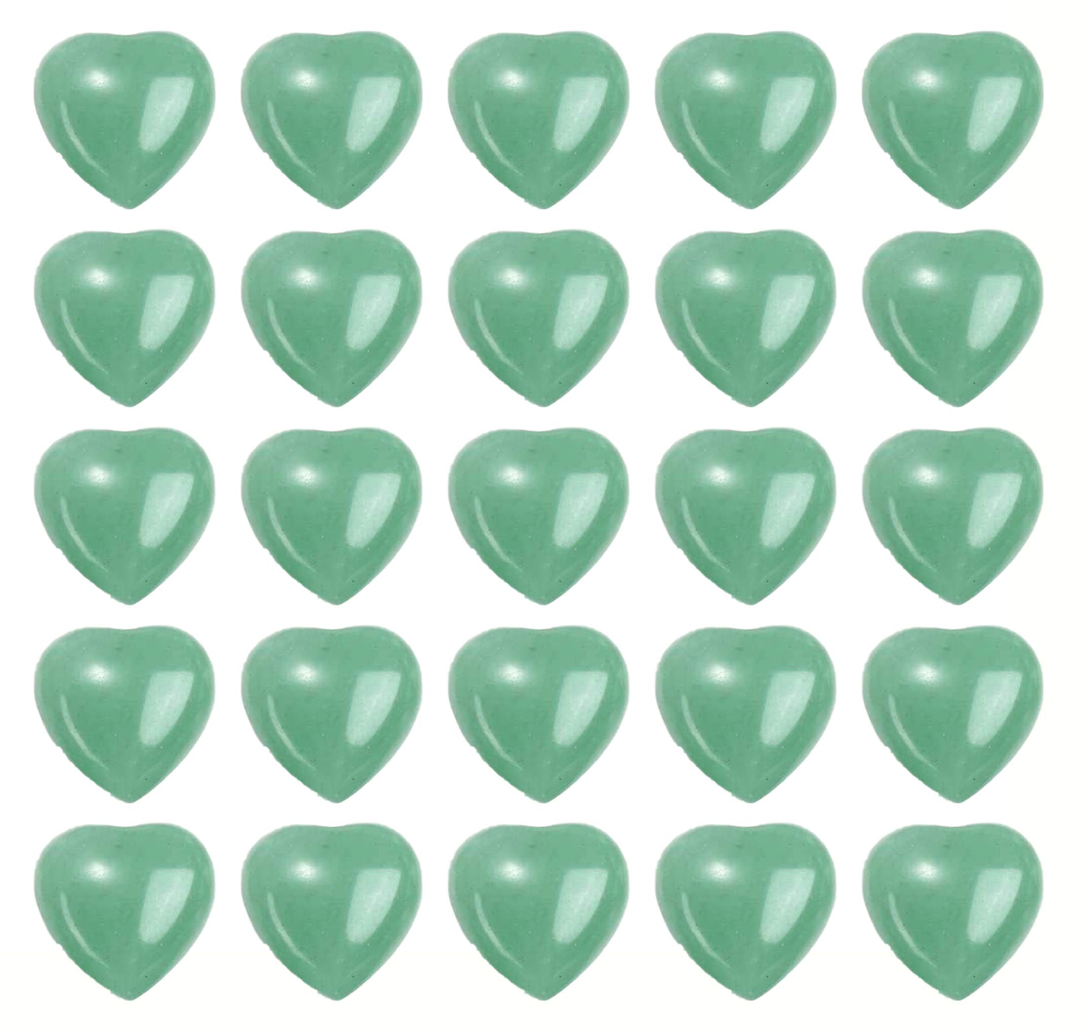 Wonder Care -Healing Crystal Pocket Heart Natural Green Aventurine Love Puff Heart Carved Shape Palm Worry Stone Reiki Chakra Balancing Gift for Christmas,New Year,Valentine’s (15-20mm)-Pack of 25