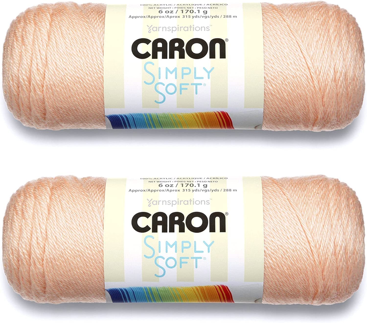 Bulk Buy: Caron Simply Soft Yarn Solids (2-Pack) (Light Country Peach)