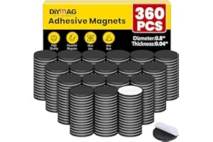DIYMAG Magnets with Adhesive Backing, 360Pcs Diameter 0.8’’ x 0.04” Fridge Magnet Dot Classroom Must Have Round Magnetic Tape Flexible Sheets for Crafts Whiteboard Refrigerator Easy Peel and Stick