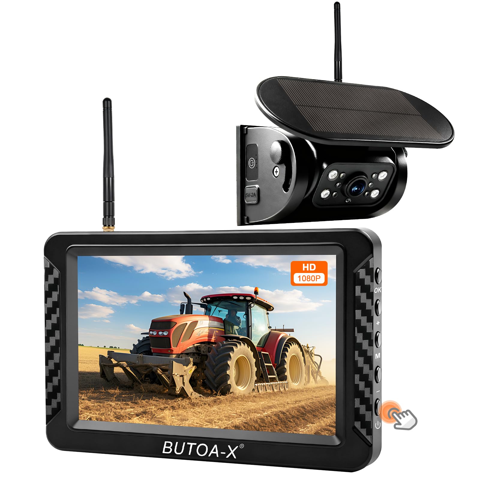 BUTOA-X X5 Magnetic Solar Wireless Backup Camera with 5" HD Monitor, 1-Min Zero-Install for RV Truck Trailer, 320ft Signal Range, 15000mAh Battery & 5W Solar Panel Back Up Camera