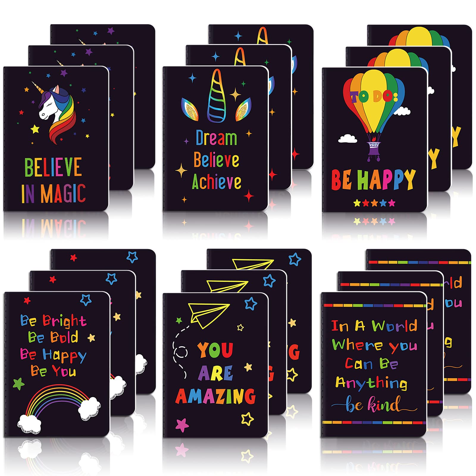 24 Pieces Inspirational Notepads Cute Mini Motivational Journal Notebook Small Pocket Lined Notebooks Positive Inspiring Notebook for Home and Office School Travel Supplies, 8 Styles, 3.2 x 5 Inches