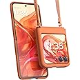 Motorola Razr 2024/2025 Spritz Orange Adjustable Cross Body Case - Premium Lanyard Hinge Strap Cover for Stylish Carrying Convenience and Fashionable Drop Protection (not for Razr Plus/Ultra)