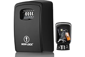 Iron Lock® Key Lock Box XXL Wall Mount – Waterproof Outdoor Key Safe with Heavy-Duty Metal Body & 4-Digit Combination – Lock Box for Keys Outside for Home, Rentals & Realtors (Black, XXL)