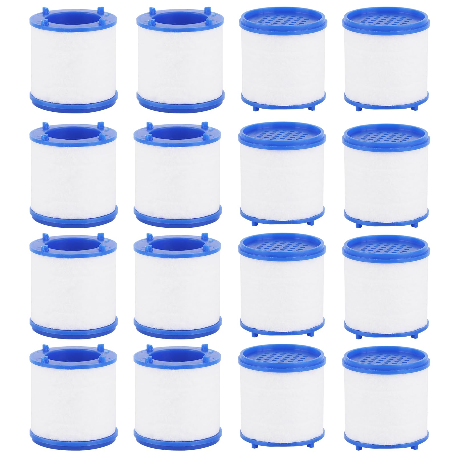 Pack of 16 Filter Elements for Tap Filter, Cotton Water Filter, Tap Filter for Drinking Water for Kitchen Taps and Bathroom Showers