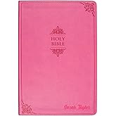Personalized NIV Medium Print Bible for Adult, Name Engraved, Standard Size | Customize Your Pink Faux Leather Bible on the Lower Right Corner with Stay-Open Lay-Flat and Easy-Read Two-Column