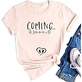 VILOVE Pregnancy Announcement Shirt Women Coming Soon T Shirt Pregnancy Mom to Be Gift Shirts New Mom Tee Shirt