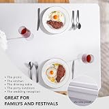 Deconovo White Rectangle Tablecloth 140x240 cm Water Resistant Oxford Fabric view 6