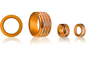 SENSHINE for Toyota Tundra Accessories 2025 2024 2023 2022 Center Console Knob Cover Drive Mode Tune Cap Start Stop Push Button Outer Ring Volume Knob Trim Rear Mirror Adjust Knob Ring 4Pcs (Orange)