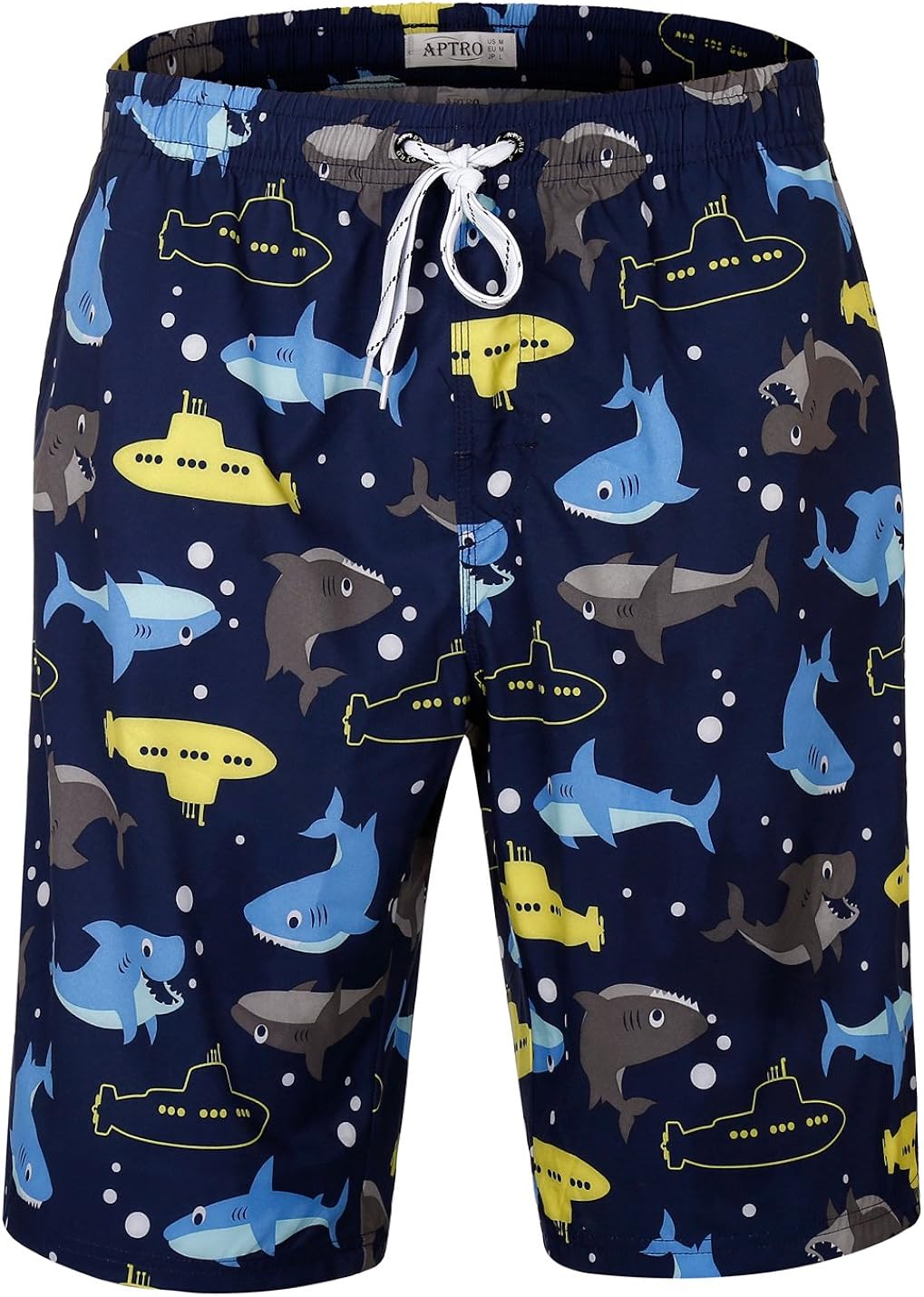 APTRO(アプトロ)水着 メンズ サーフパンツ オシャレ ゴムウェスト 防水速乾 かわいい柄 海パン HW015 L(実際サイズLL相当)