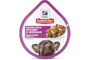 Hill's Science Diet Wet Dog Food, Adult, Small Paws for Small Breeds, Savory Stew Beef & Vegetables, 12-Pack