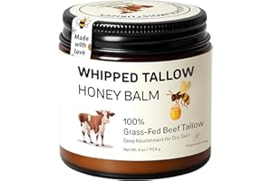 Starwise Beef Tallow for Skin, Grass Fed Beef Tallow for face & body, Whipped Tallow and Honey Balm Moisturizer for Dry Skin,