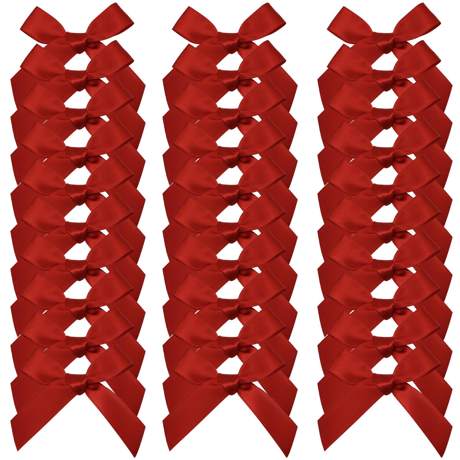 Photo 1 of LEEQE Red Satin Mini Ribbon Bow 2 Inch Pre-tie Mini Bows for DIY,Crafts,Gift Wrapping,Bakery,Candy Bags,Wedding,Party Decor,50 PCS