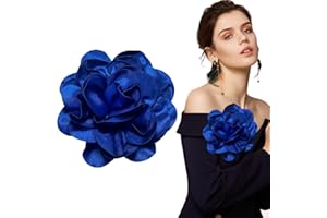 COAUXOG 7.5in Extra Large Rose Brooch Exquisite Shiny Satin Camellia Brooch Oversized Flower Brooch Lapel Pin,Suitable for Women Dance Banquet Wedding Hair Clothing Accessories