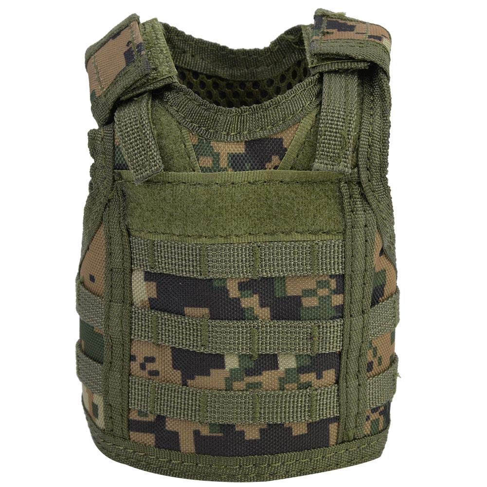 Alomejor Mini Beer Vest Military Bottle Beverage Cooler Holder with Adjustable Shoulder Straps(Jungle Digital)