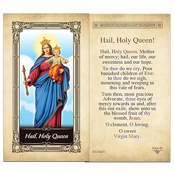 Amazon Com Hail Holy Queen Laminated Holy Card Pack Of