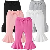 Baby Girl Pants Leggings 5-Pack 0-24 Months Newborn Baby Leggings Toddler Girl Pants 2-3T Bell and Ruffle Bottoms