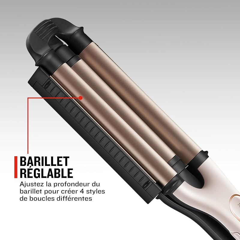 Boucleur à cheveux [Cylindre ajustable: 4 styles d'ondulations] PROluxe (revêtement céramique,Technologie OPTIheat: chaleur constante ciblée,Contrôle digital de température 150-210°C) CI91AW