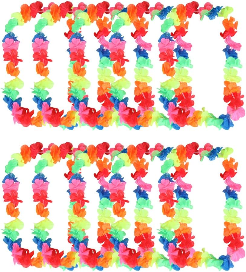 10xToruiwa Wreath Colorful Artificial Flower Wreath Hawaiian Hula Garland for Wedding Party Festival Travel Clothes Decoration Accessories