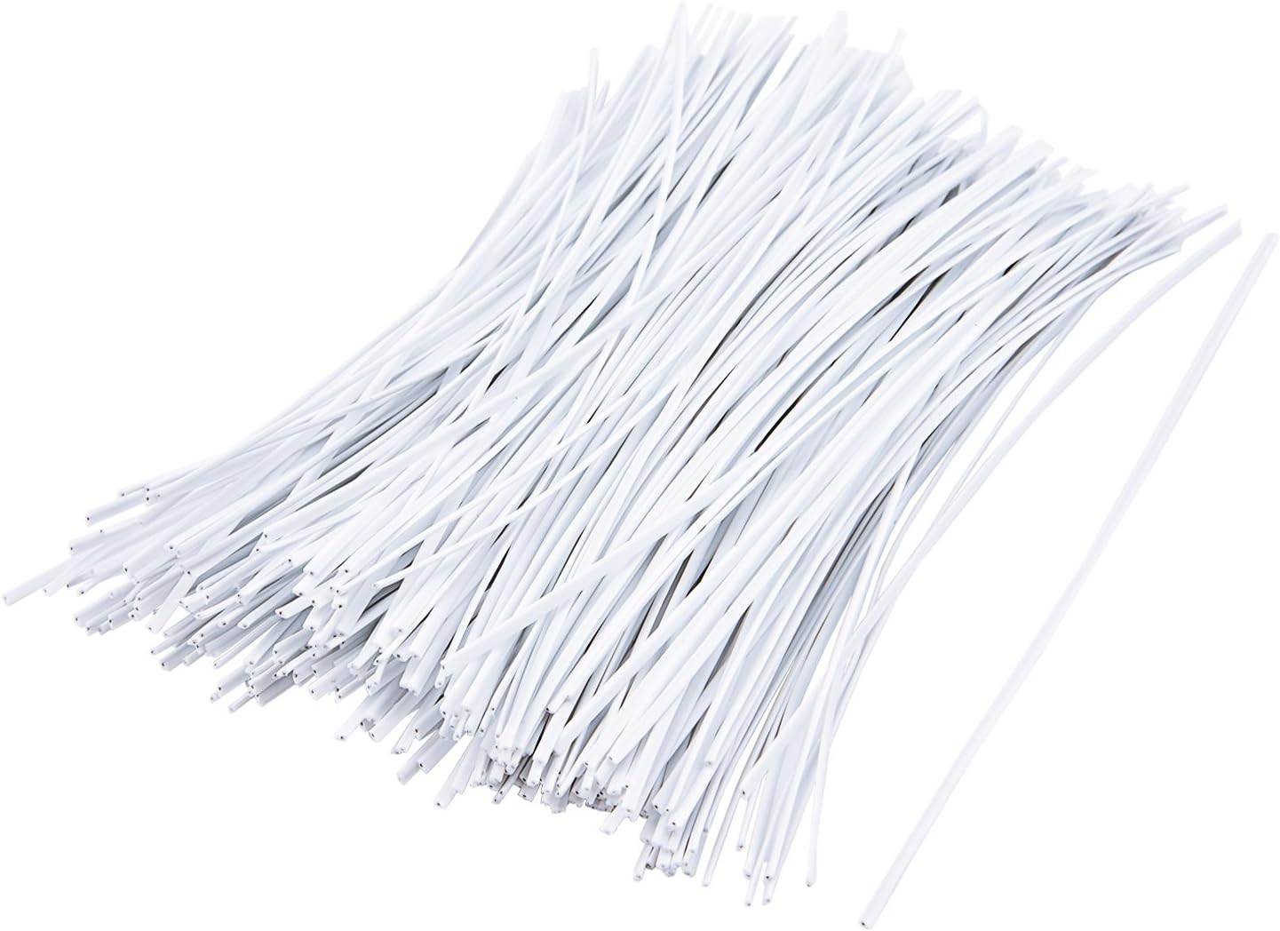 Sunmns 250 Piece Metallic Twist Cable Cord Wire Ties Reusable Fastening (6 Inch, White)