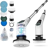 Dovety Electric Spin Scrubber, Cordless Cleaning Brush, Shower Scrubber with 8 Replaceable Brush Head, Power Cleaning Brush w