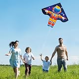 HONBO Astronaut Delta Kite 54x31 inch Easy Fly 200ft Line for Kids & Adults view 4