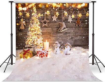 Sfondi Natalizi Dorati.Lywygg 10x10ft Sfondo Di Natale Sfondo Dorato Dell Albero Di Natale Sfondo Del Pupazzo Di Neve Sfondo Di Assi Di Legno Fondali Natalizi Per La Fotografia Cp 207 1010 Amazon It Elettronica