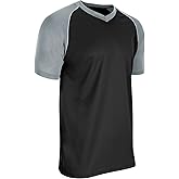 CHAMPRO Bunt Lightweight Mesh Baseball/Soccer Jersey, Black, Large