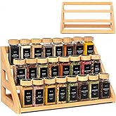 MNADSFKJ Spice Rack, Spice Organizer -3 Tier Bamboo Spice Racks, Solution for Spice Storage in Kitchens, Countertops,Storage Rooms and Other Places