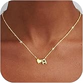 Ursteel Valentines Day Gifts for Kids Teen Girls - Dainty 14K Gold Plated Initial Heart Necklace for Women Trendy, Tiny Letter A-Z Necklaces Personalized Birthday Gifts for Teen Girls Jewelry