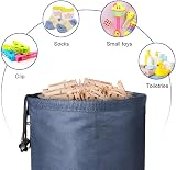 Vicloon Premium Large Peg Bag Navy Blue with Closing Cord and Hook view 6