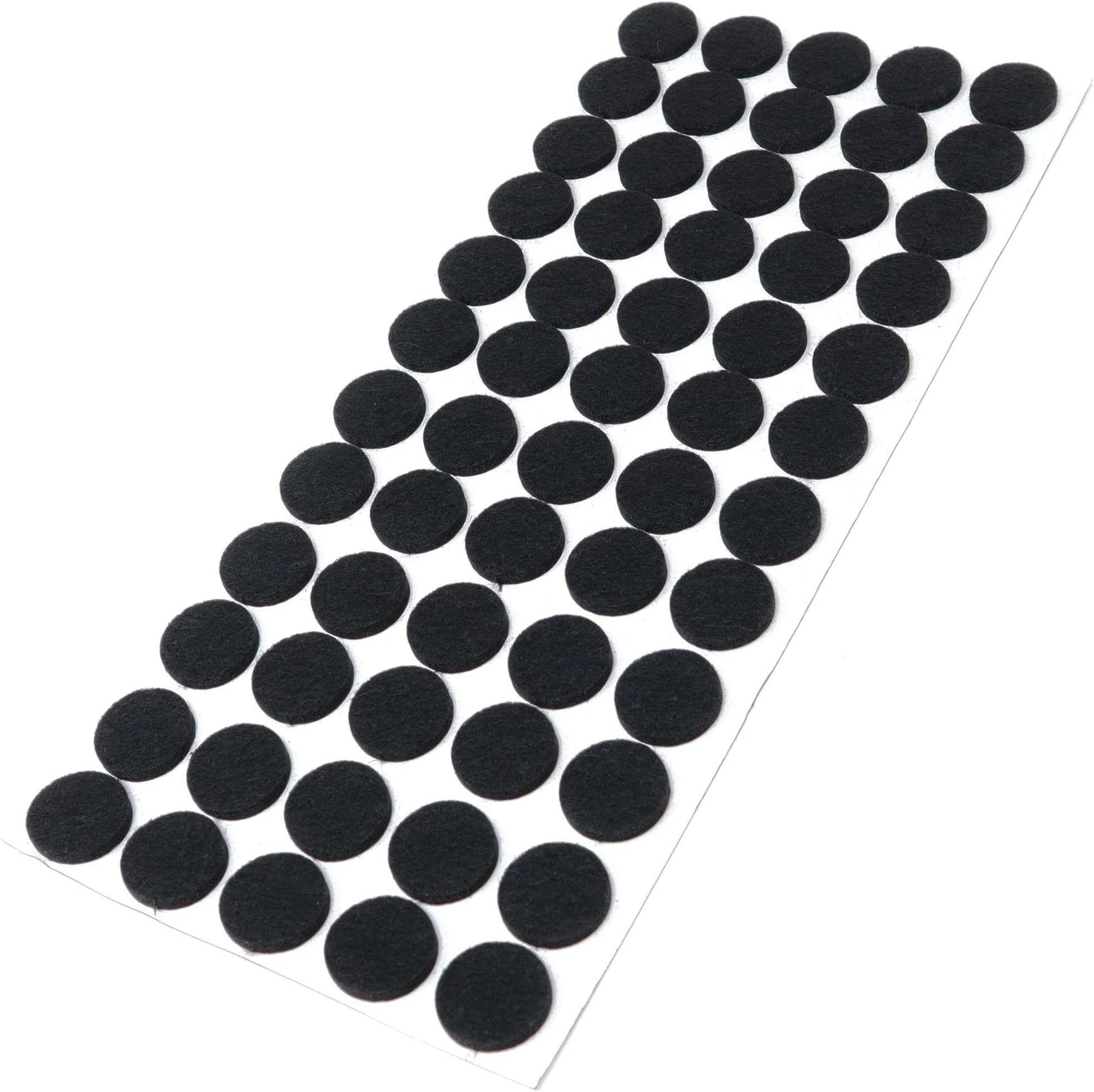 Adsamm® / 60 x self-adhesive felt pads/Black/ø 0.79'' (ø 20 mm) / round / 0.138'' / 3.5 mm thick stick-on furniture felt glides/Furniture & Chair Glides