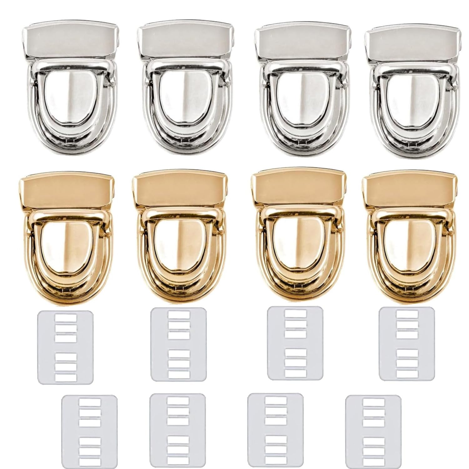Tuck Lock Clasp Catch Purse Thumb Lock,8 Pcs Bag Clasp Catch Metal Tuck Lock Buckle Bag Clasp Turn Lock Handbag Closures Clasp Purse Thumb Press Lock for DIY Craft Wallets Bag Leather Handbags Making