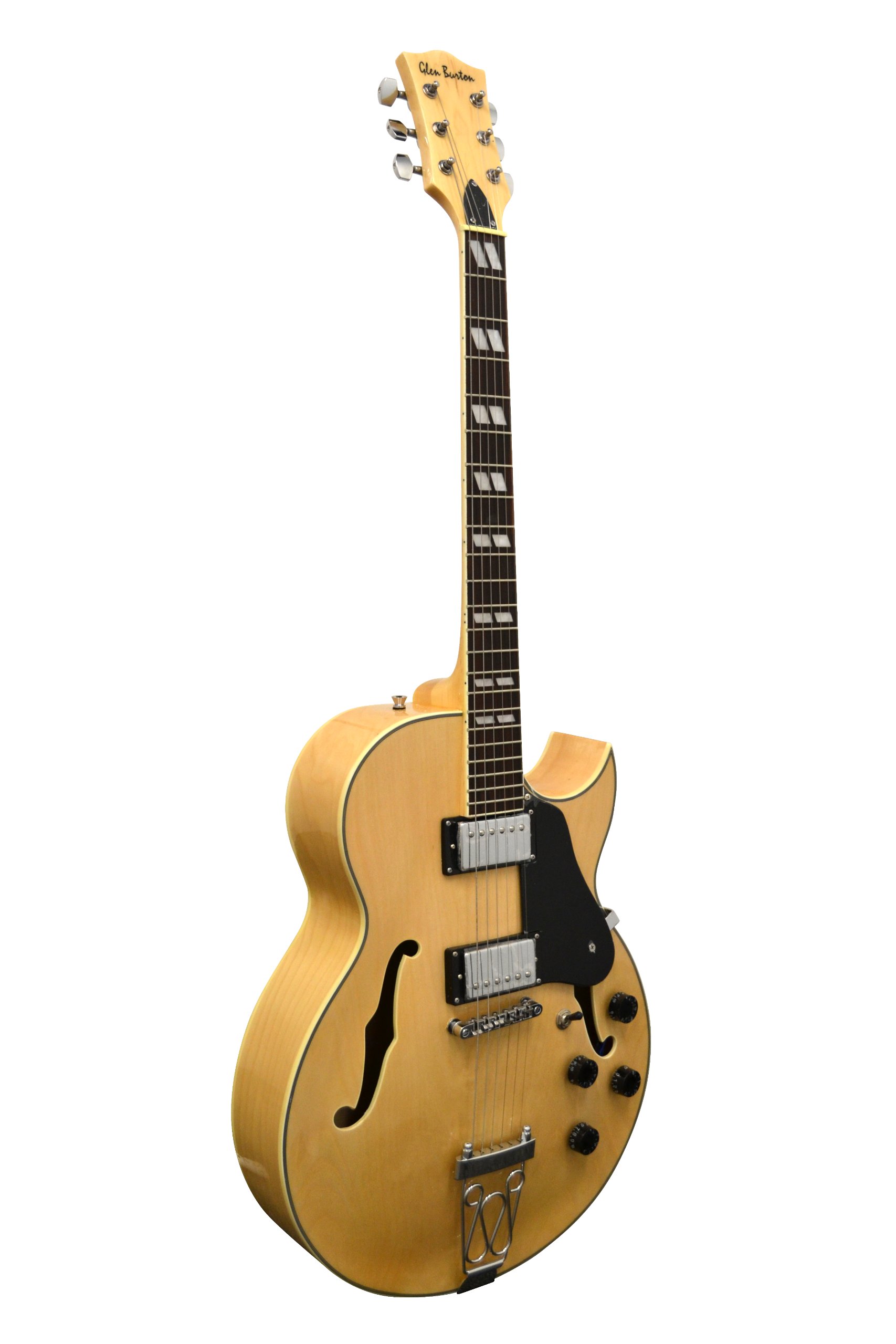 Glen Burton GE775CHICNT"Chicago" Hollowbody Electric Guitar, Natural