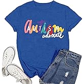 Ascrazy Autism Awareness Shirt for Women Autism Acceptance Love Tshirt Inspirational Neurodiversity Tee Top
