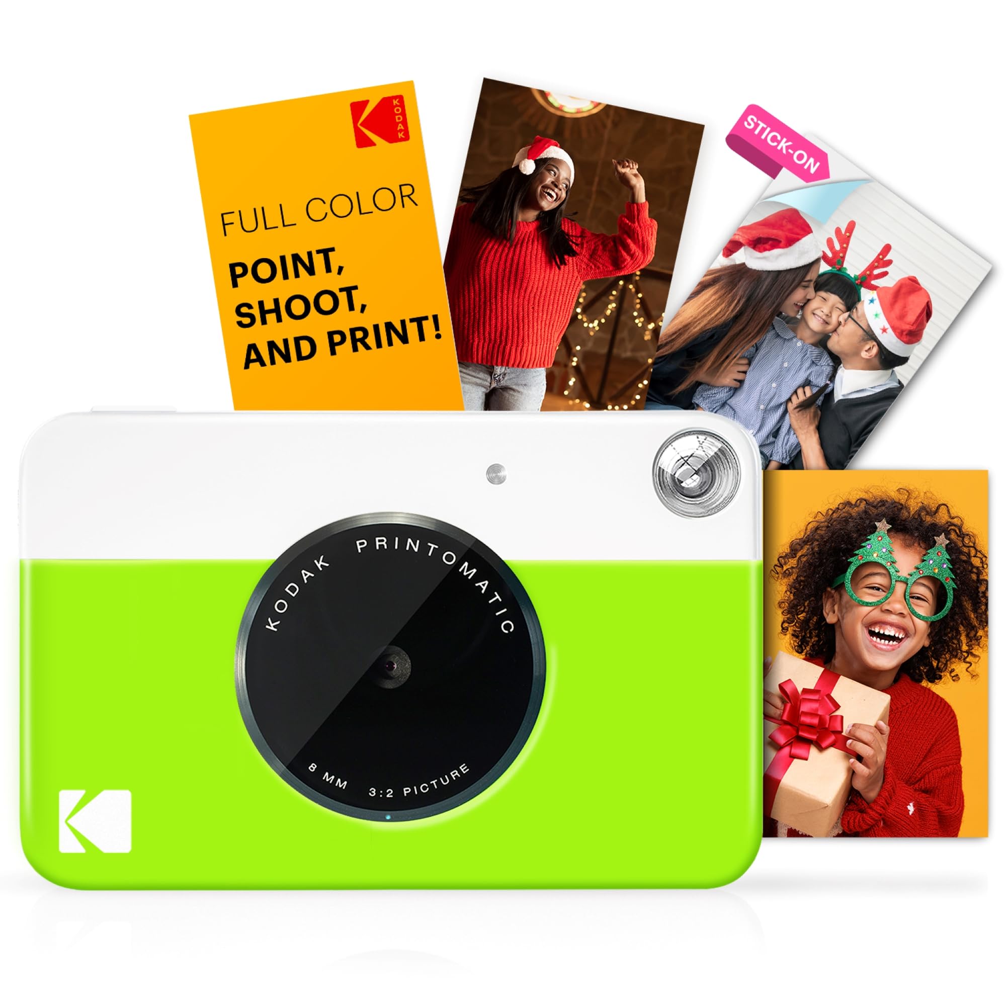 Cámara digital KODAK Printomatic de impresión instantánea a todo color - Fotos coloridas en papel fotográfico adhesivo Zink de 2x3 - 5MP, portátil, regalo divertido creativo para cumpleaños, Navidad, vacaciones - Verde