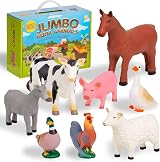 Learning Minds 8 Jumbo Farm Animals Toy Set for Toddlers 18 Months+ view 1