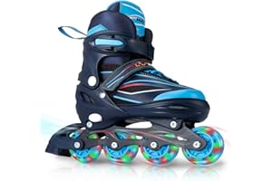 RunRRIn Adjustable Kids Inline Skates for Boys Girls with Full Light Up Wheels - Roller Skates for Kids Ages 6-12, Toddler Ages 3-5, Youth Women Beginners Outdoor Indoor