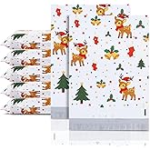 POLYSELLS Christmas Poly Mailers 6x9 inches 100 Pcs Waterproof Self-Sealing Holiday Shipping Bags for Clothing & Gifts