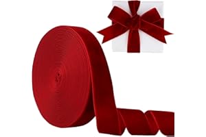 1 Inch Velvet Ribbon 10 Yards LVYOUIF Single-Sided Velvet Ribbon Trim Perfect for Christmas Trees Gift Wrapping Bouquets Wedding Decor and DIY Crafts Wine-239