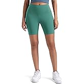 Colorfulkoala Women's High Waisted Biker Shorts with Pockets 6" Inseam Yoga Tummy Control Short