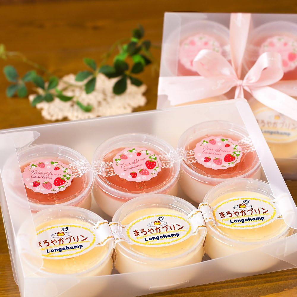 Amazon 母の日用 いちご王国の栃木から いちご プリン と まろやかプリン の セット 各3個 計6個入り Longcham ロンシャン プリン 通販
