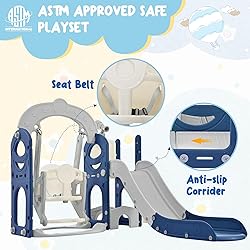 Virubi 6 in 1 Toddler Slide with Swing
