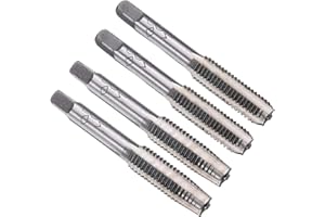 uxcell 2 Set Metric Hand Taps, M8 x 1.25 H2 Thread Taper + Bottom Tap, 9CrSi Alloy Tool Steel Screw Threading Milling Tapping