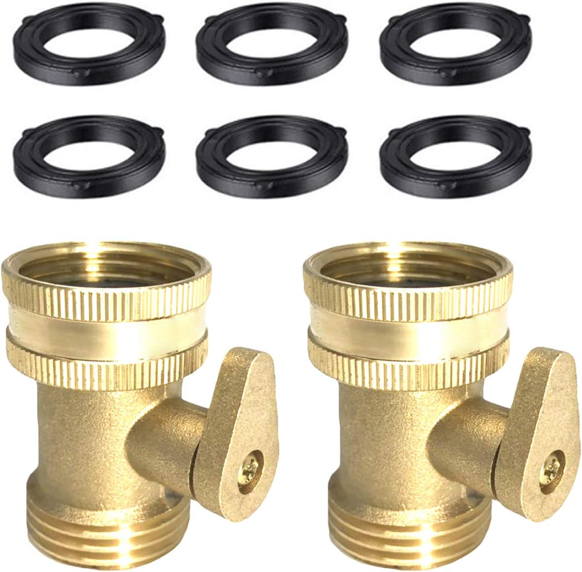 cozyou 2 Pcs Heavy Duty Brass Garden Hose Shut Off Valve