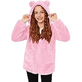 Arshiner Girls Fleece Jacket Kids Zip Up Fall Winter Fuzzy Sherpa Outwear Coat with Pockets