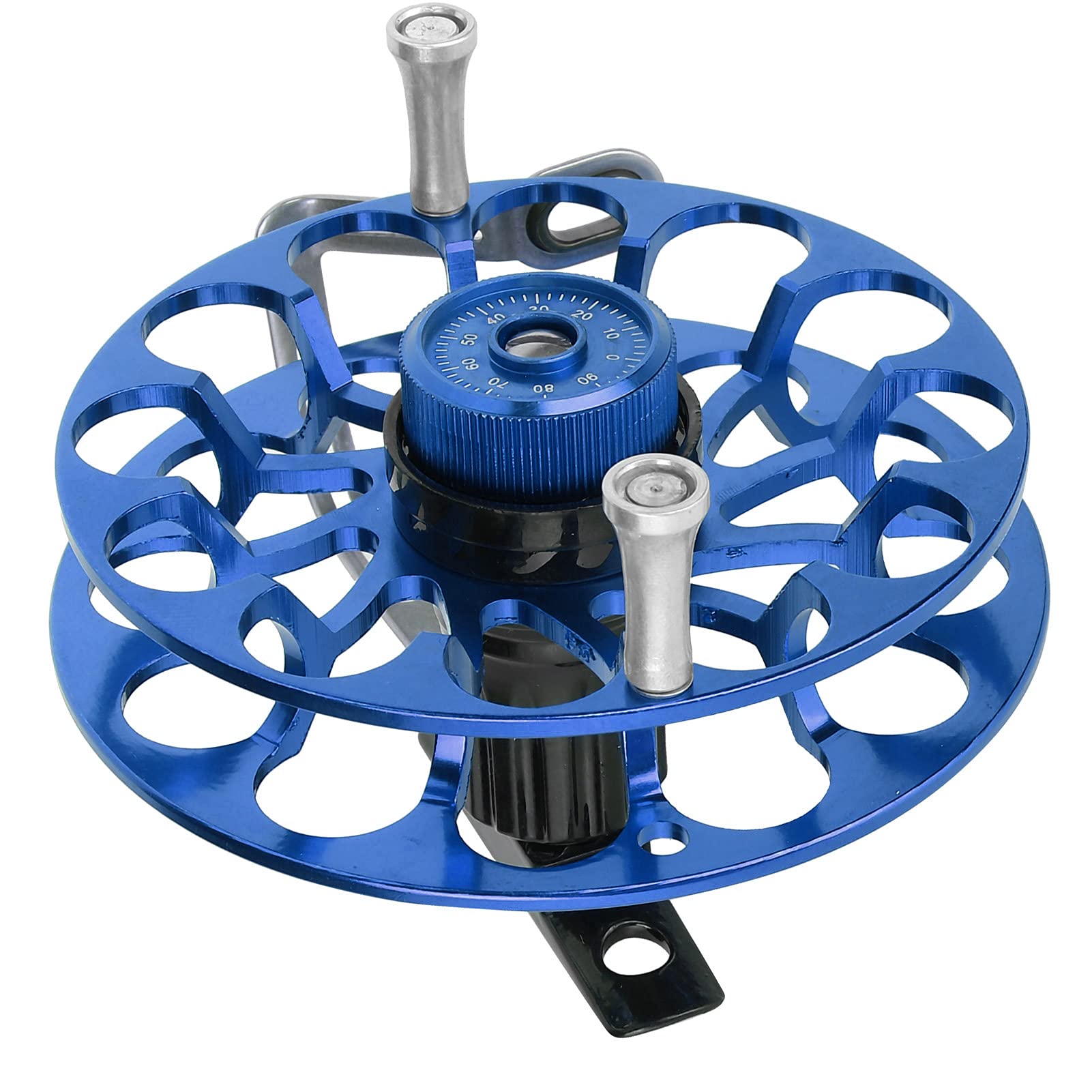 Vbestlife Fishing Centrepin Reel,Fishing Gear Fishing Reel Portable Multifunction All‑metal Wind Fire Wheel(blue)