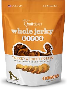 Fruitables Whole Jerky Dog Treats, Turkey & Sweet Potato Flavor, 5oz | Jerky Dog Treats, Limited Ingredient Recipe, Jerky Tre