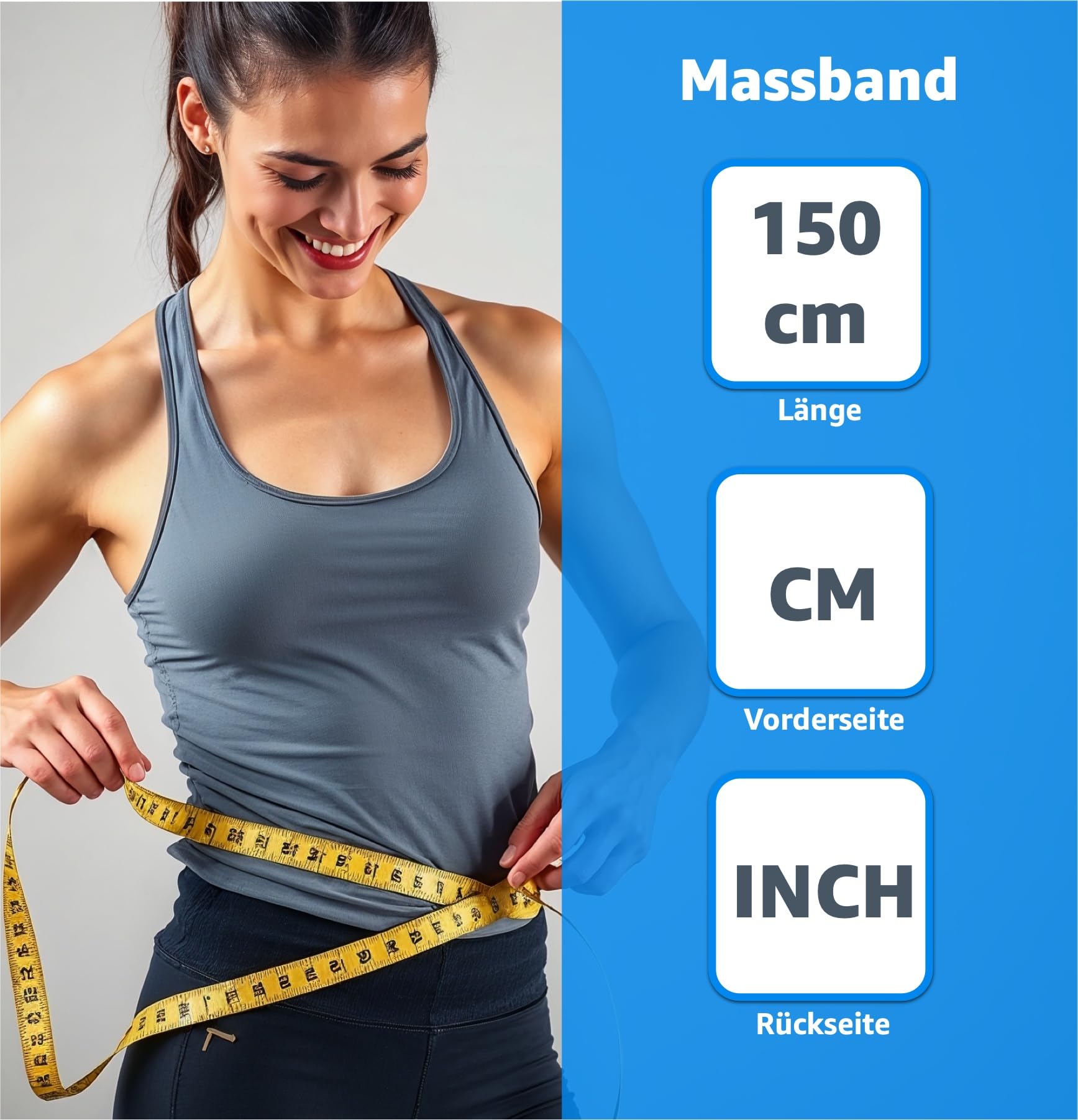 2 in 1 - Massband Maßband cm + INCH Schneidermaßband 150 cm in Aufbewahrungsbox 2
